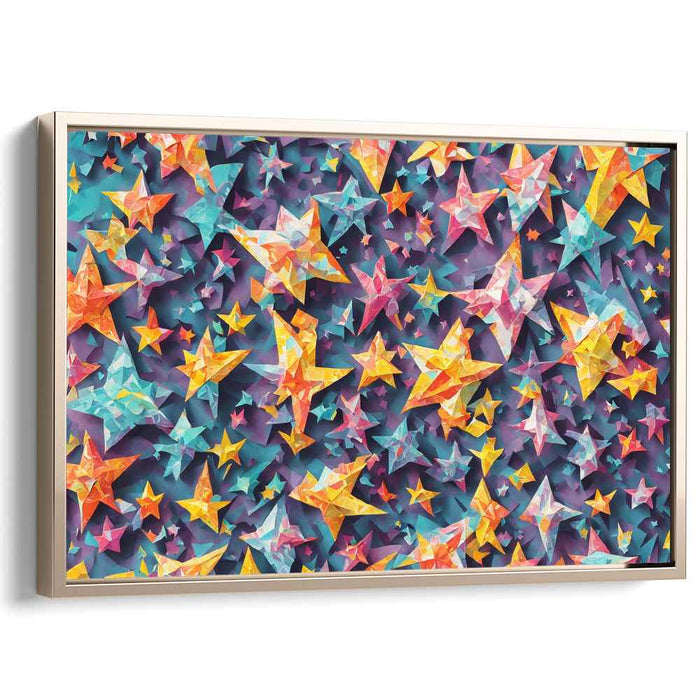 Cosmic Nightfall Glitter: Vibrant Starry Night Canvas Art Print