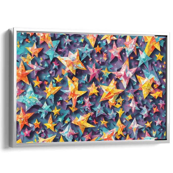 Cosmic Nightfall Glitter: Vibrant Starry Night Canvas Art Print