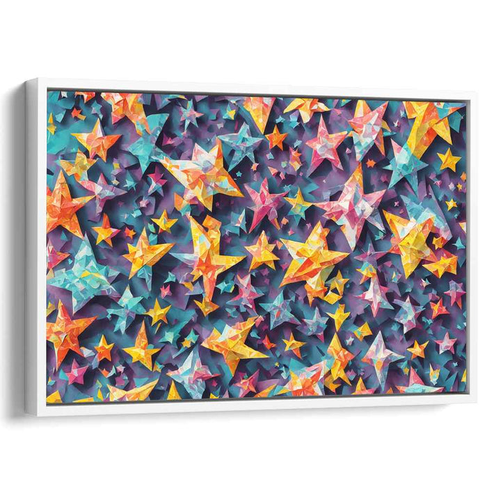 Cosmic Nightfall Glitter: Vibrant Starry Night Canvas Art Print