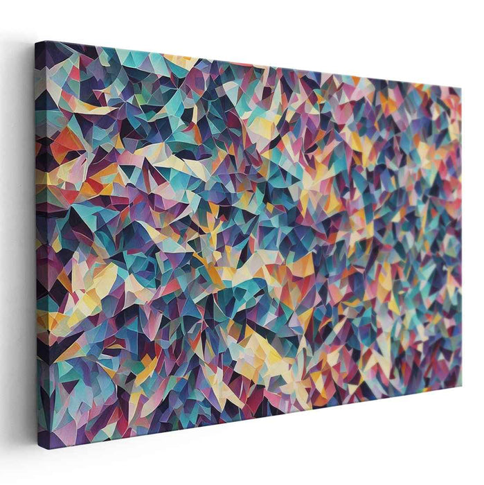 Fractured Reality Fusion: Abstract Cubist Canvas Art Print