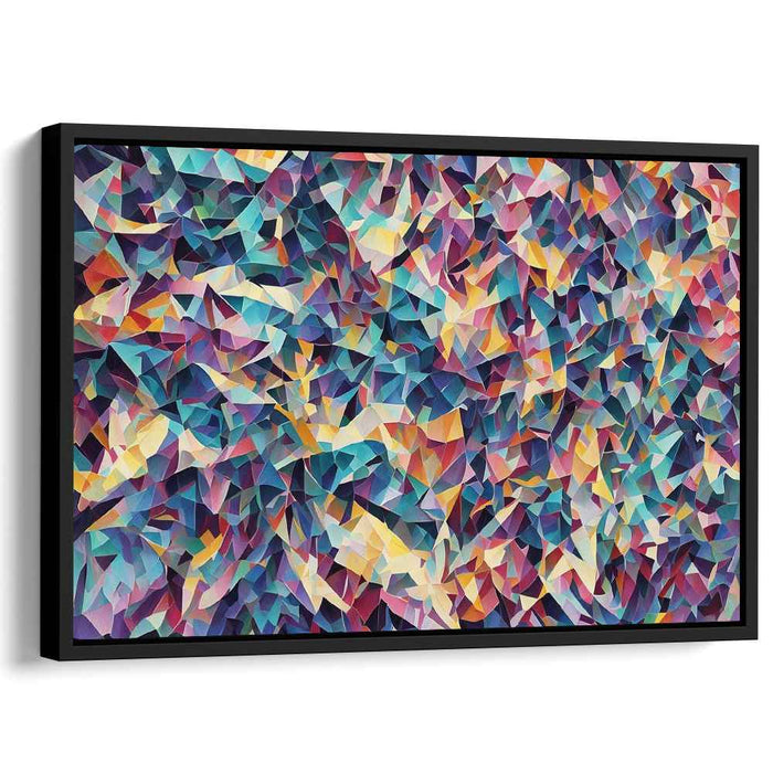 Fractured Reality Fusion: Abstract Cubist Canvas Art Print
