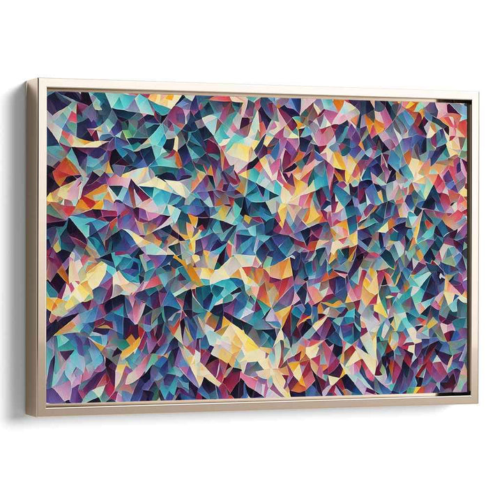 Fractured Reality Fusion: Abstract Cubist Canvas Art Print