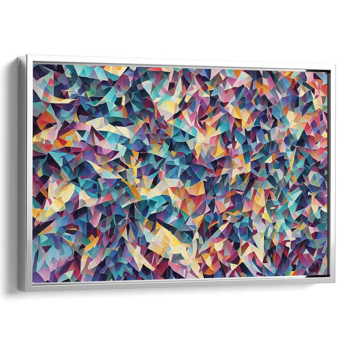 Fractured Reality Fusion: Abstract Cubist Canvas Art Print