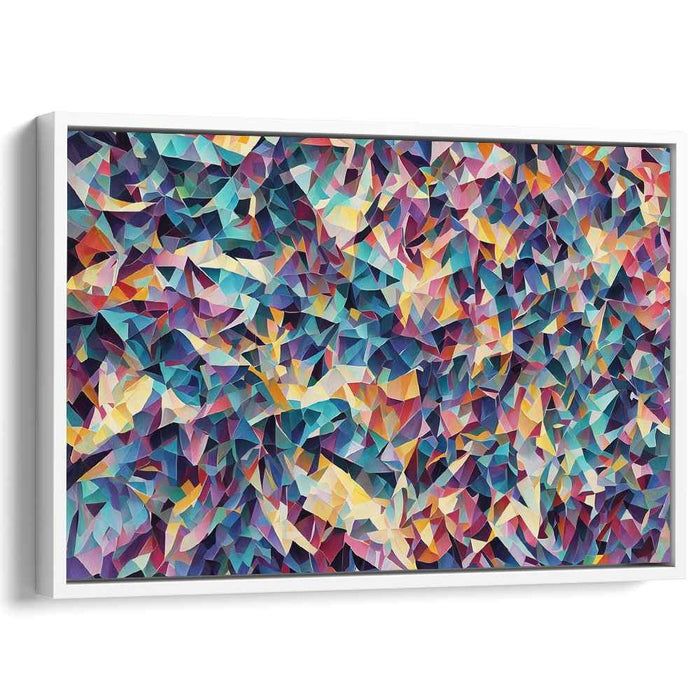 Fractured Reality Fusion: Abstract Cubist Canvas Art Print
