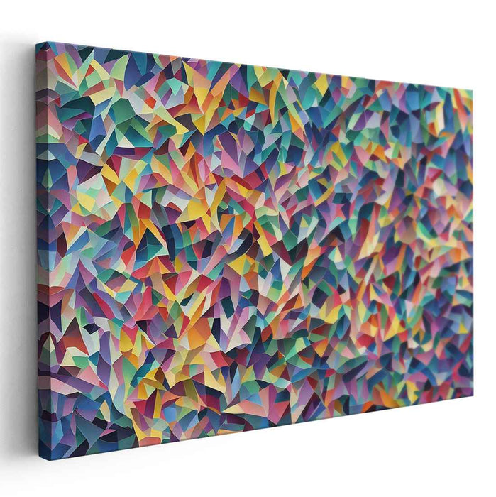 Shape Mosaic Melody: Abstract Geometric Symphony on Canvas