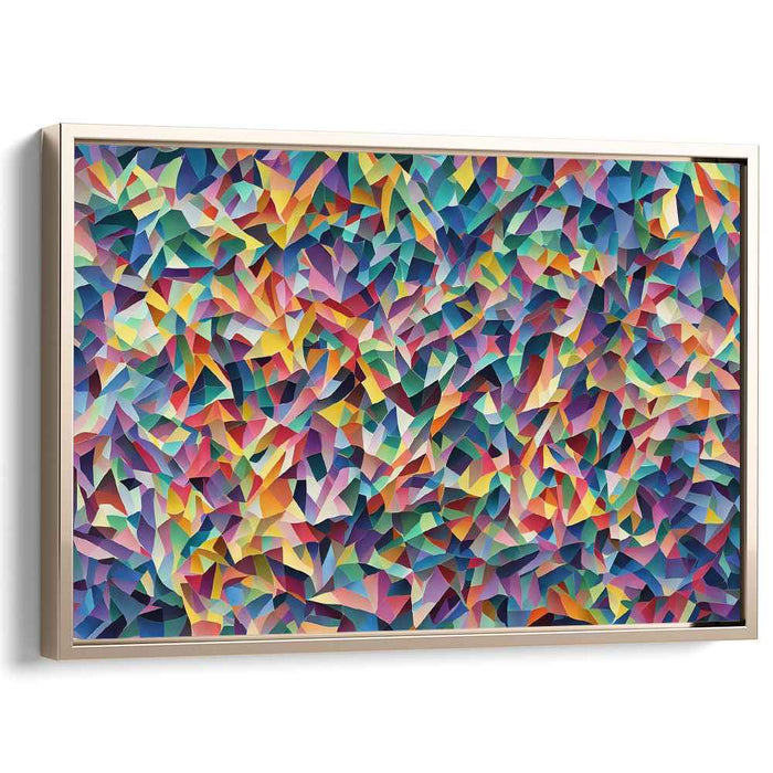 Shape Mosaic Melody: Abstract Geometric Symphony on Canvas
