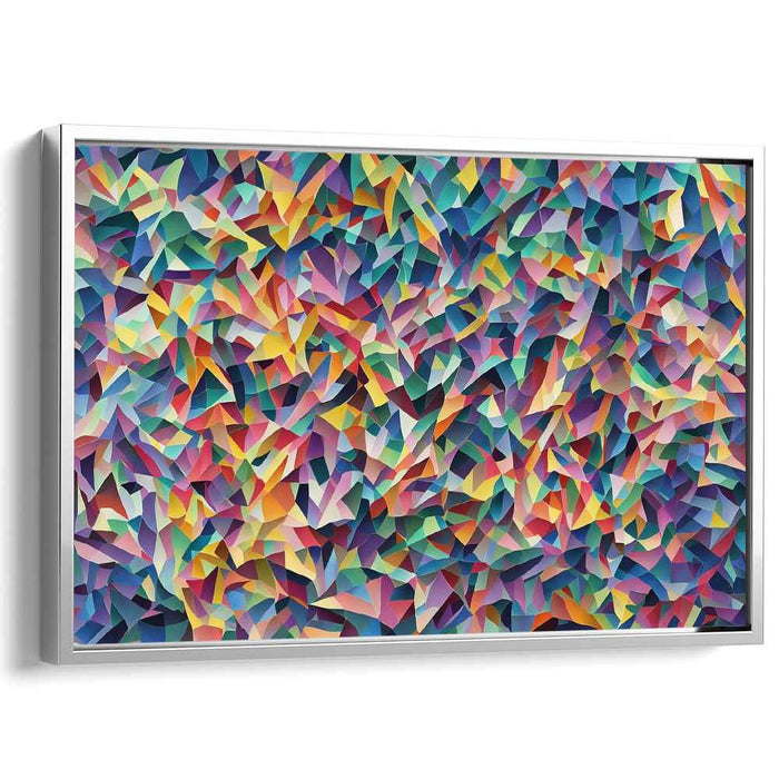 Shape Mosaic Melody: Abstract Geometric Symphony on Canvas