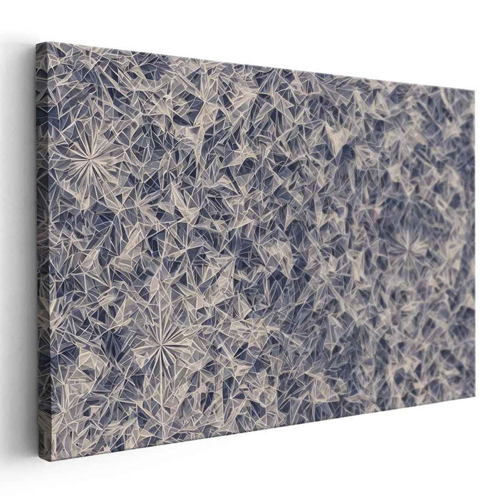 Crystalline Geometry: Abstract Blue Lattice Canvas Art