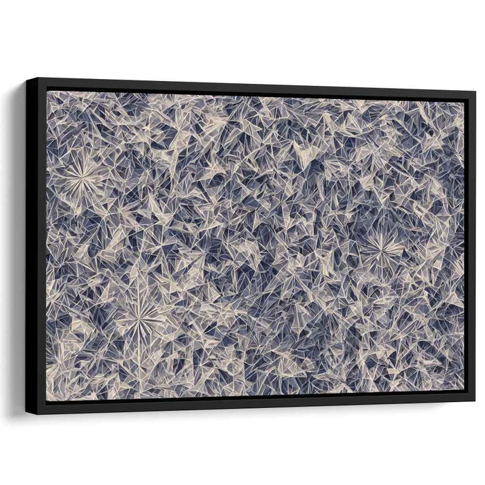 Crystalline Geometry: Abstract Blue Lattice Canvas Art