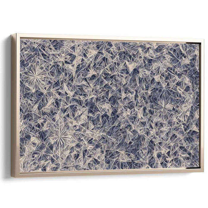 Crystalline Geometry: Abstract Blue Lattice Canvas Art