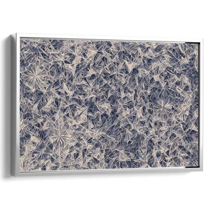 Crystalline Geometry: Abstract Blue Lattice Canvas Art