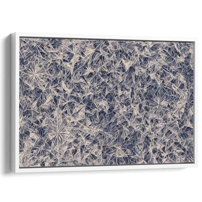 Crystalline Geometry: Abstract Blue Lattice Canvas Art