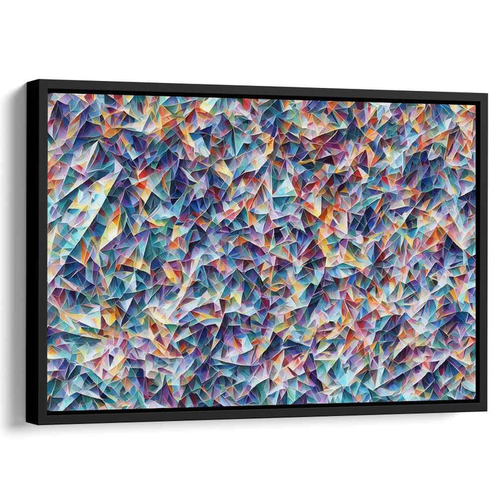 Pyramid Prism Dance: Vibrant Abstract Triangular Canvas Art