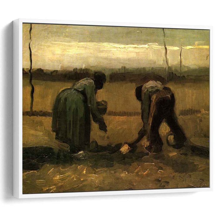 Peasant and Peasant Woman Planting Potatoes (1885) by Vincent van Gogh