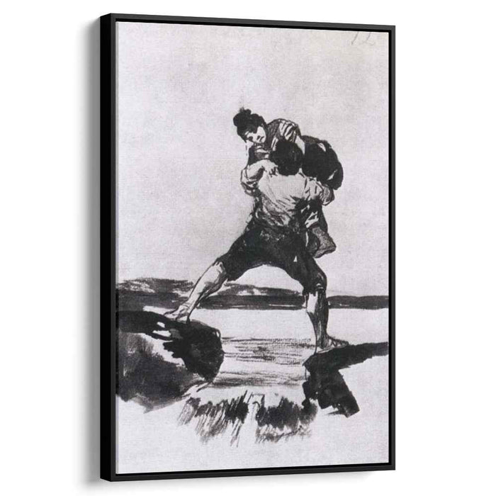 Peasant Carrying a Woman (1823) by Francisco Goya