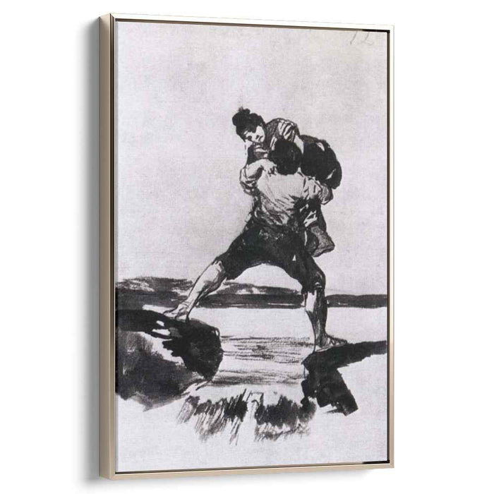 Peasant Carrying a Woman (1823) by Francisco Goya