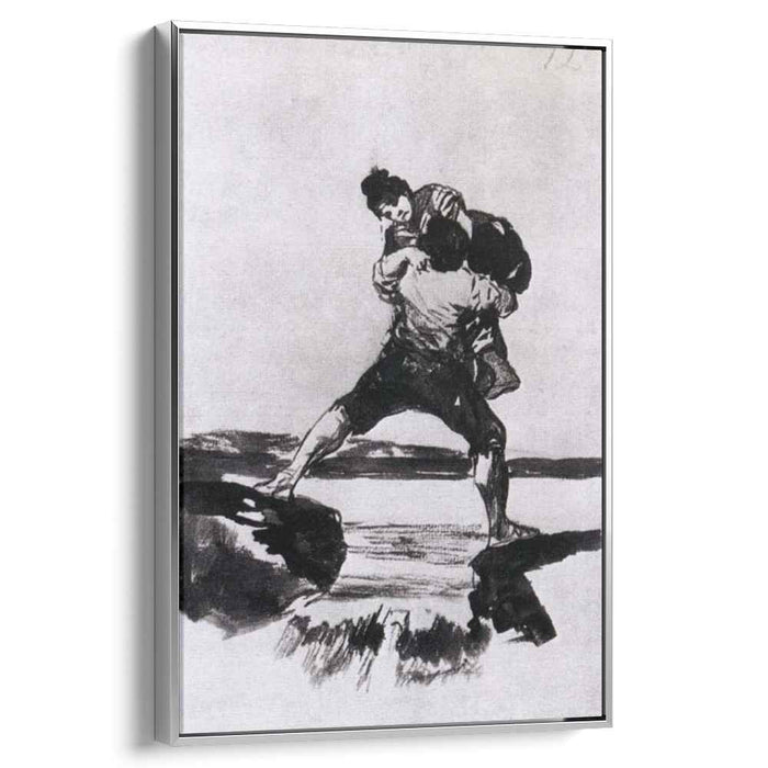 Peasant Carrying a Woman (1823) by Francisco Goya