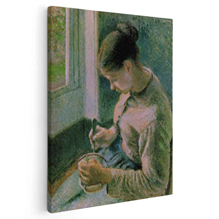 Peasant girl drinking her coffee (1881) by Camille Pissarro