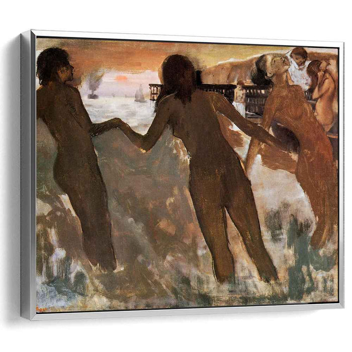 Peasant Girls Bathing in the Sea at Dusk (1875) by Edgar Degas