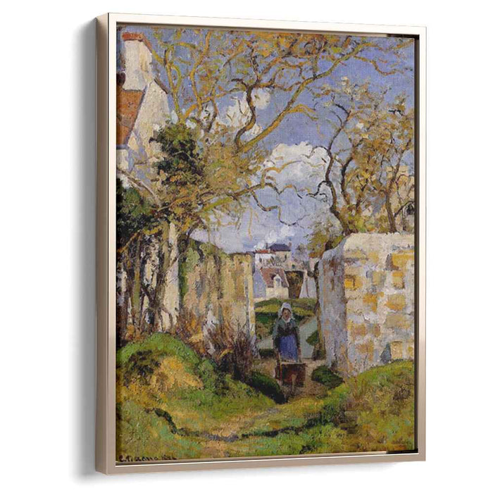 Peasant Pushing a Wheelbarrow, Maison Rondest, Pontoise by Camille Pissarro
