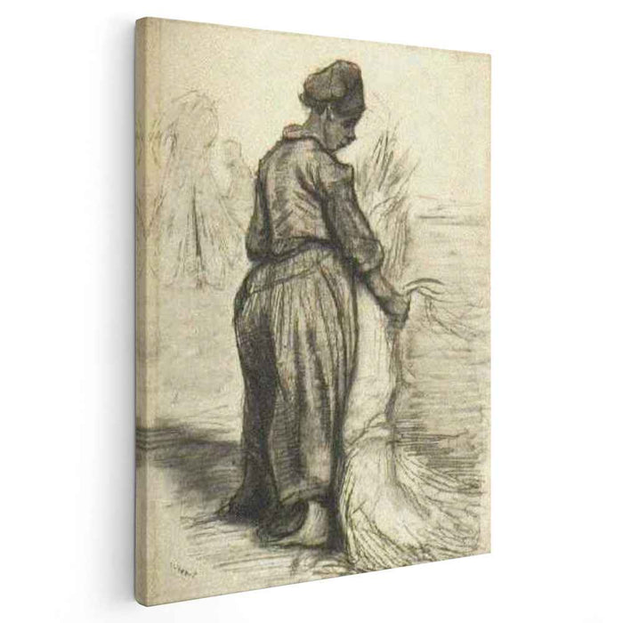 Peasant Woman, Binding a Sheaf of Grain by Vincent van Gogh