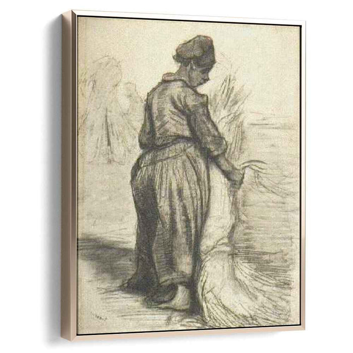 Peasant Woman, Binding a Sheaf of Grain by Vincent van Gogh