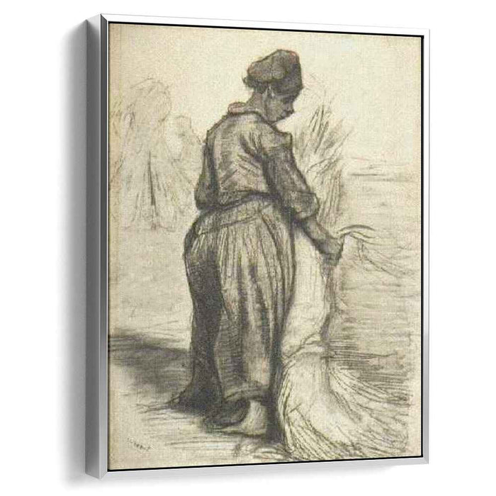Peasant Woman, Binding a Sheaf of Grain by Vincent van Gogh