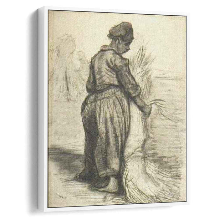 Peasant Woman, Binding a Sheaf of Grain by Vincent van Gogh