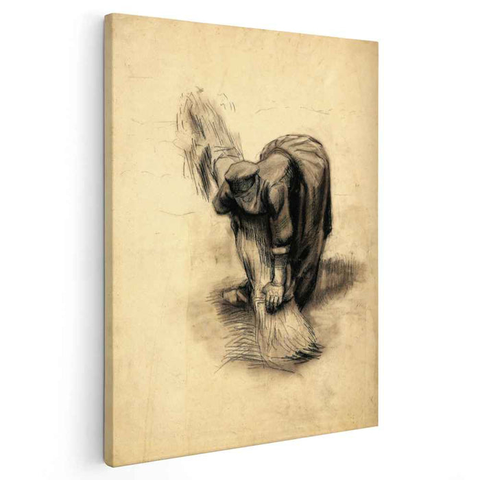 Peasant Woman Binding Sheaves (1885) by Vincent van Gogh
