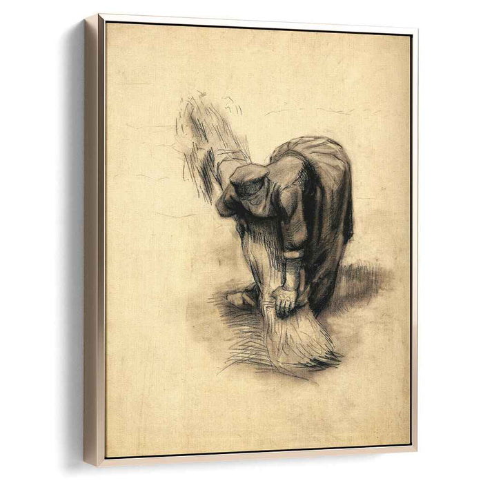 Peasant Woman Binding Sheaves (1885) by Vincent van Gogh