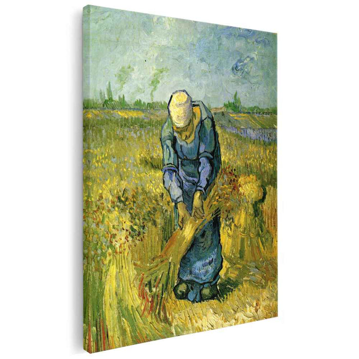 Peasant Woman Binding Sheaves after Millet (1889) by Vincent van Gogh