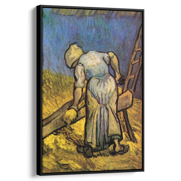 Peasant Woman Cutting Straw after Millet (1889) by Vincent van Gogh