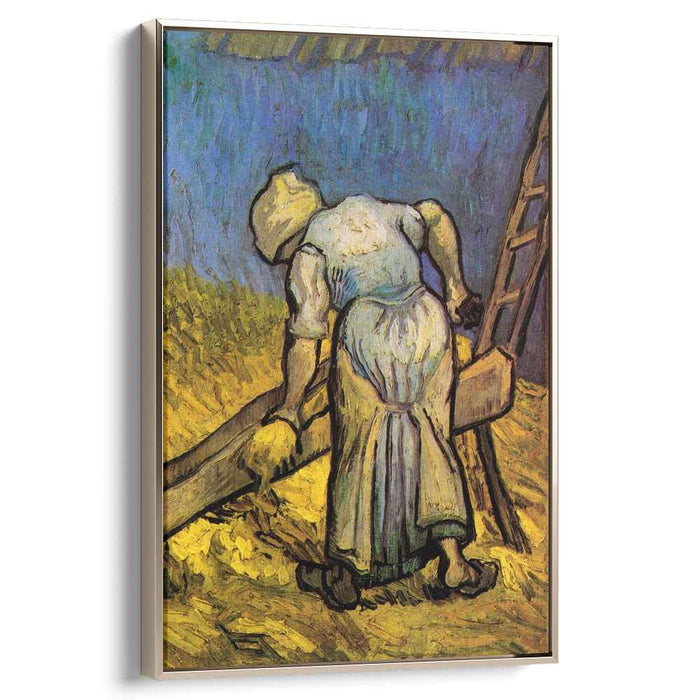 Peasant Woman Cutting Straw after Millet (1889) by Vincent van Gogh