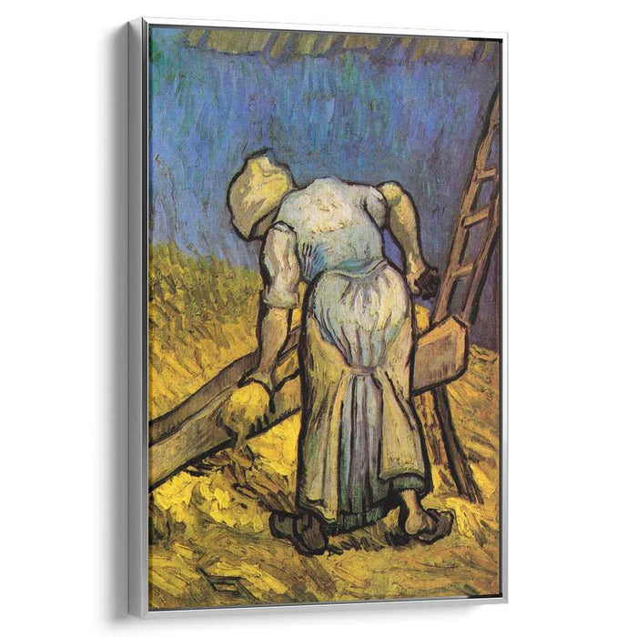 Peasant Woman Cutting Straw after Millet (1889) by Vincent van Gogh