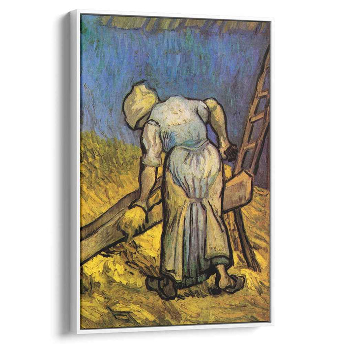 Peasant Woman Cutting Straw after Millet (1889) by Vincent van Gogh