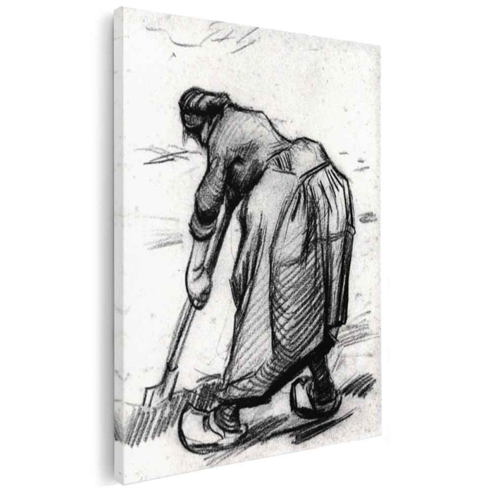 Peasant Woman, Digging, Seen from the Side by Vincent van Gogh
