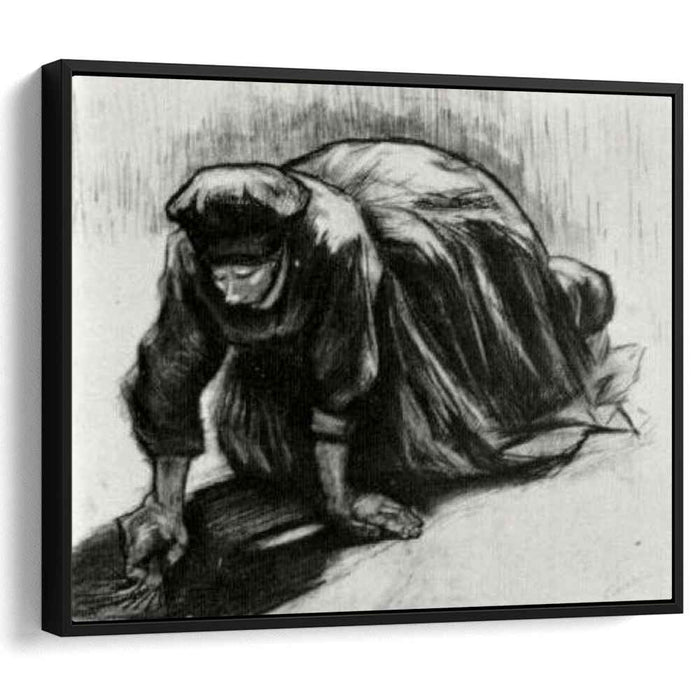 Peasant Woman, Kneeling, Possibly Digging Up Carrots by Vincent van Gogh