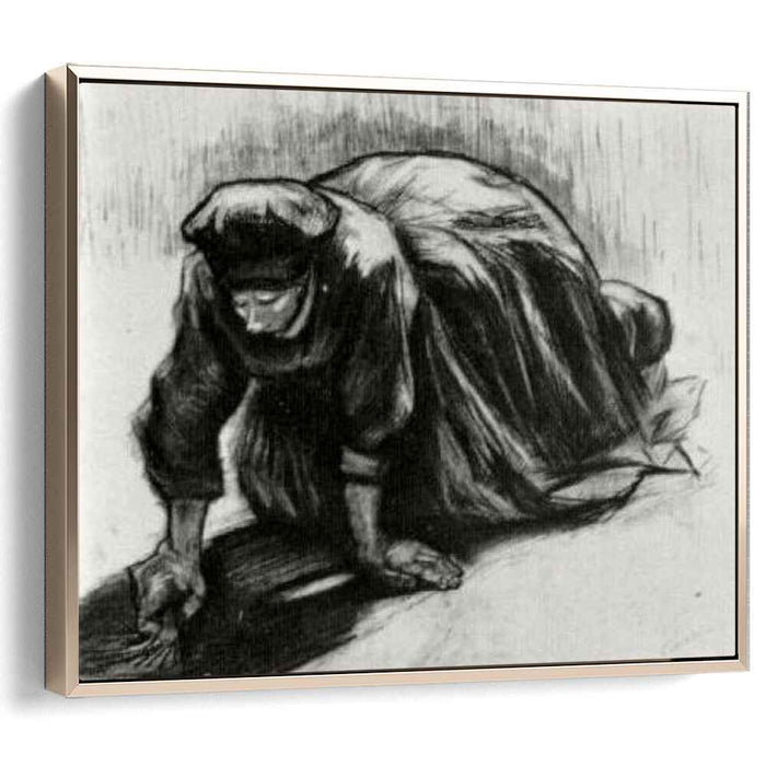 Peasant Woman, Kneeling, Possibly Digging Up Carrots by Vincent van Gogh