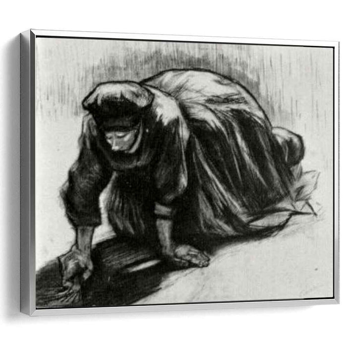 Peasant Woman, Kneeling, Possibly Digging Up Carrots by Vincent van Gogh