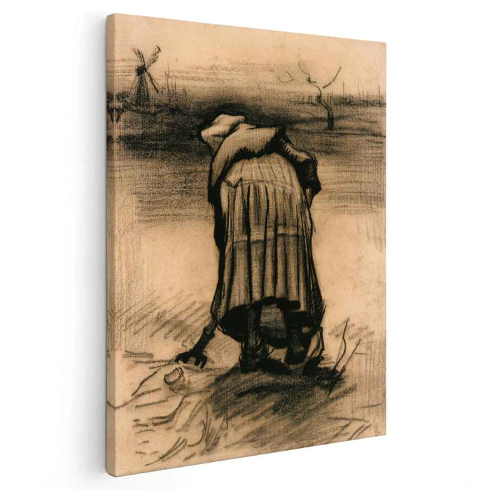 Peasant Woman Lifting Potatoes (1885) by Vincent van Gogh