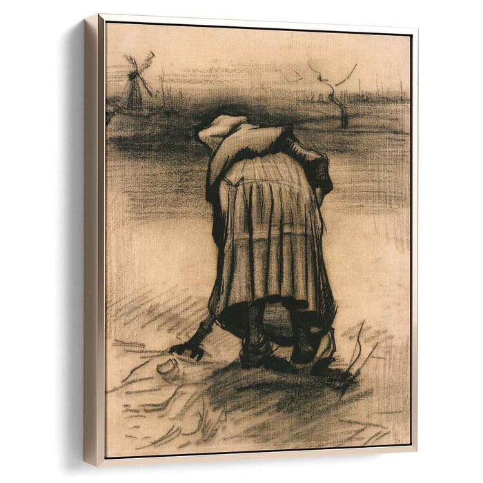 Peasant Woman Lifting Potatoes (1885) by Vincent van Gogh