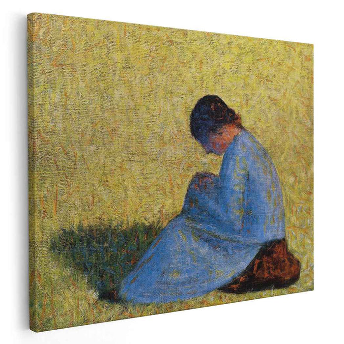 Peasant Woman Seated in the Grass (1883) by Georges Seurat