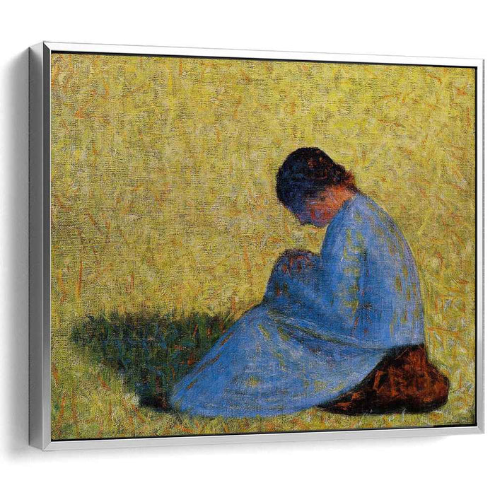 Peasant Woman Seated in the Grass (1883) by Georges Seurat