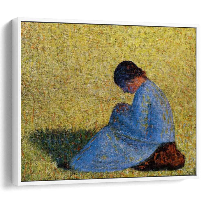 Peasant Woman Seated in the Grass (1883) by Georges Seurat