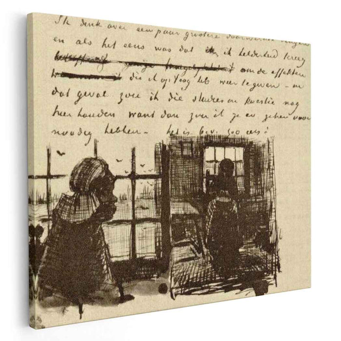 Peasant Woman, Seen against the Window, Head and Whole Figure by Vincent van Gogh