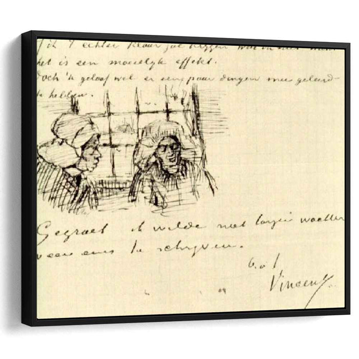 Peasant Woman, Seen against the Window, Two Heads by Vincent van Gogh