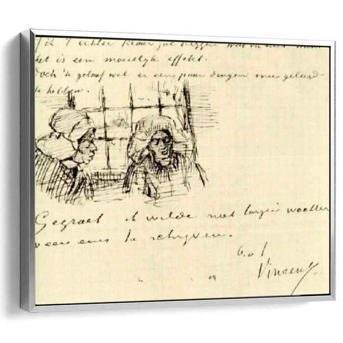 Peasant Woman, Seen against the Window, Two Heads by Vincent van Gogh