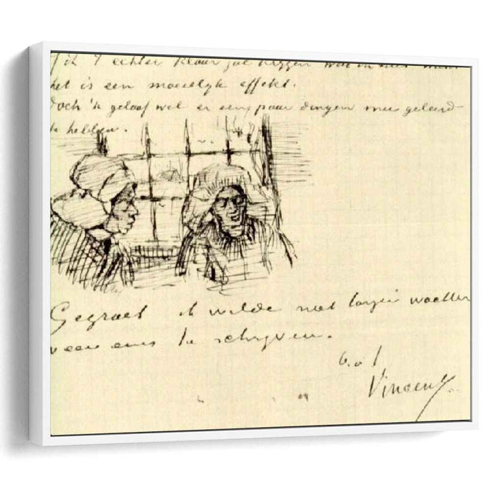 Peasant Woman, Seen against the Window, Two Heads by Vincent van Gogh