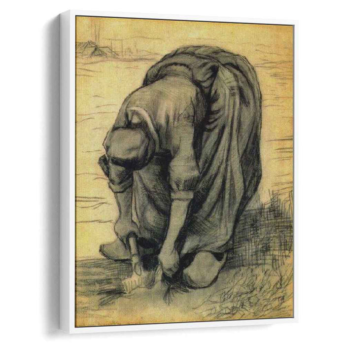 Peasant Woman, Stooping with a Spade, Digging Up Carrots by Vincent van Gogh