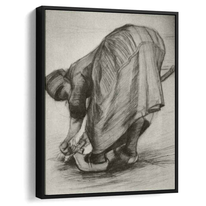 Peasant Woman, Stooping with Spade, Possibly Digging Up Carrots by Vincent van Gogh